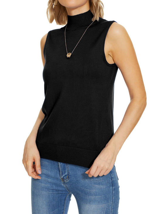 INKOFF sweater — sleeveless mock neck turtleneck knit top for women