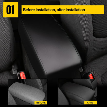 AOMSAZTO console covers - Armrest covers for 2012-2017 Toyota Camry with black stitches