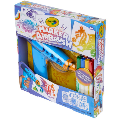 Crayola art craft kit — battery-powered airbrush sprayer with washable markers and stencils