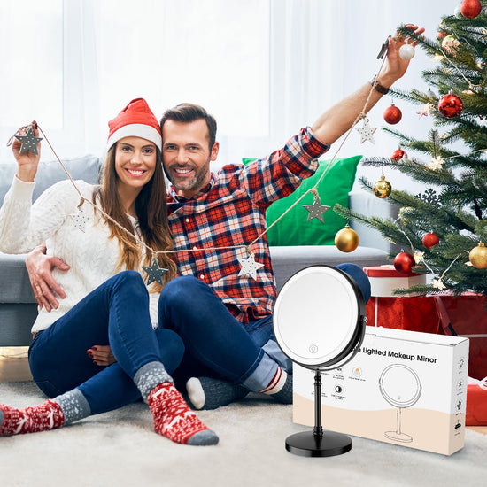 Home mirror — Rechargeable double-sided magnifying vanity mirror with adjustable brightness