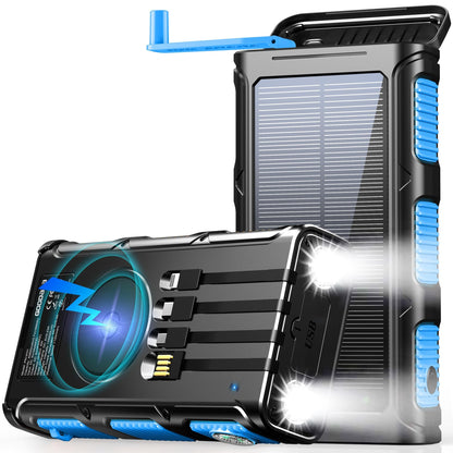 GOODaaa power bank — 45800mAh with built-in hand crank and solar charging