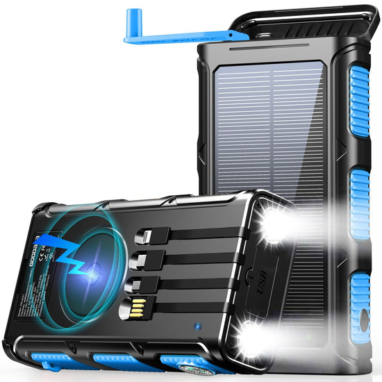 GOODaaa power bank — 45800mAh with built-in hand crank and solar charging
