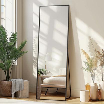 Delma full length mirror — large aluminum frame for wall mount or freestanding design