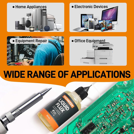 TOWOT Liquid Solder Flux, 30ml No-Clean Soldering Flux for Electronics, Lead-Free & Anti-Corrosion, High Purity Rosin Solder Flux for PCB, Copper, Silver