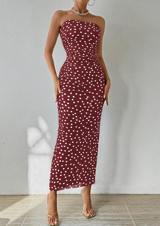 PRETTYGARDEN dress — strapless floral maxi for summer weddings and parties