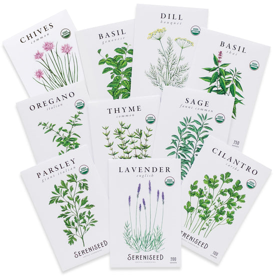 Plant seed — Sereniseed certified organic herb seed collection