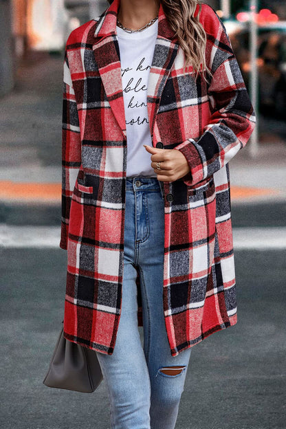 PRETTYGARDEN coat — plaid shacket with pockets for casual fall stylePRETTYGARDEN coat — plaid shacket with pockets for casual fall style