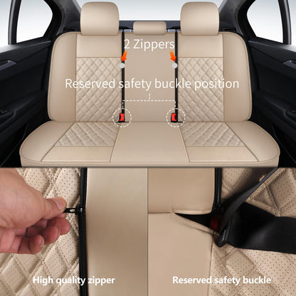 HChengkikz vehicle seat cover — Breathable and waterproof napa leather, beige