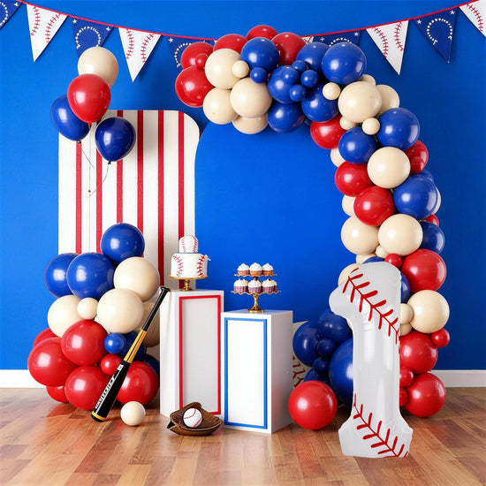 Baseball Balloons 1st Birthday Decorations for Boy, 40 Inch Number 1 Balloon Rookie of the Year First Birthday, Baseball Party Decorations Sports Theme Foil Mylar Balloon