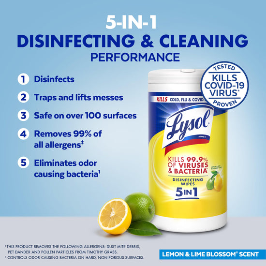 Lysol surface cleaning wipes — disinfecting bundle