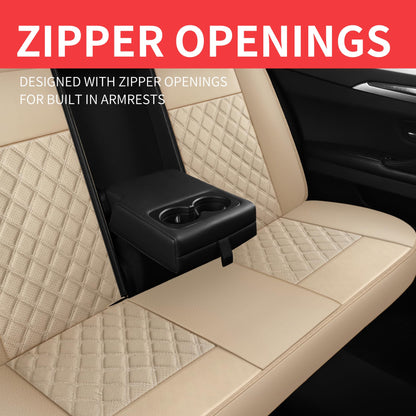 HChengkikz vehicle seat cover — Breathable and waterproof napa leather, beige