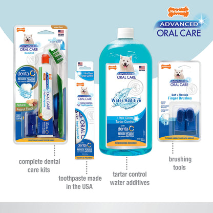 Nylabone tooth cleaning agent — advanced oral care water additive for dogs peppermint