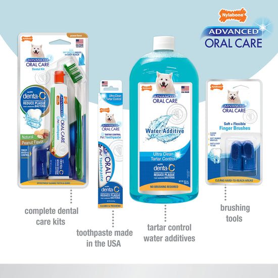 Nylabone tooth cleaning agent — advanced oral care water additive for dogs peppermint