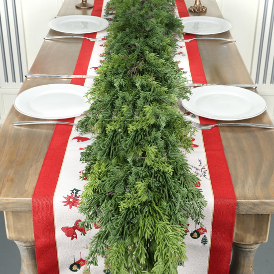 Cedar garland — Christmas decor for mantle, stairs, tables, and fireplaces