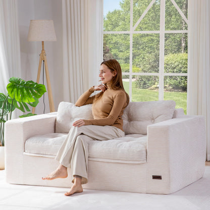 MAXYOYO sectional sofa with ottoman, flexible modular design for living room