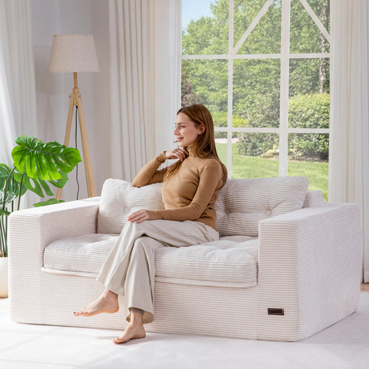 MAXYOYO sectional sofa with ottoman, flexible modular design for living room