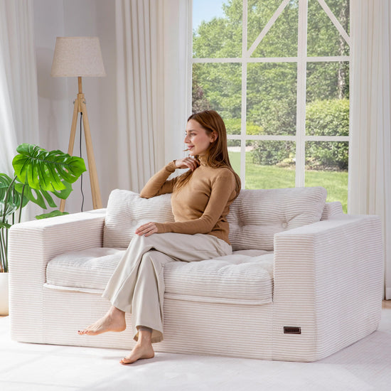 MAXYOYO sectional sofa with ottoman, flexible modular design for living room