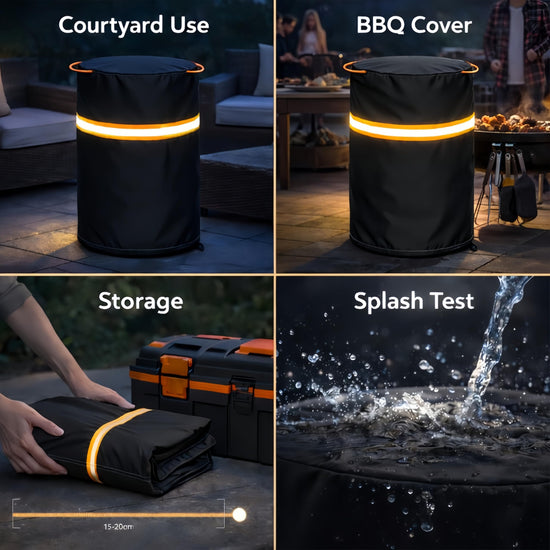 Fire Pit Cover for Ninja Fireside 360 Outdoor Heater，Patio Fire Pit Cover with Drawstring Hem，600d Heavy Duty Waterproof,Outdoor Cover Dust and Rain Protection Black 24" D X 27" H