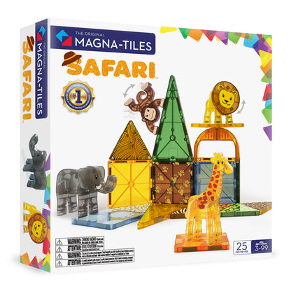 MAGNA-TILES safari animals 25-piece magnetic construction set - original magnetic building brand