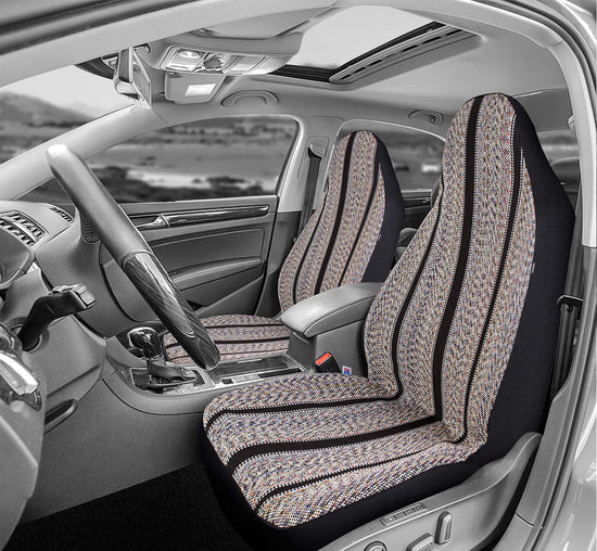 West Coast Auto vehicle seat cover - Baja blanket design, airbag compatible, 2 pieces black