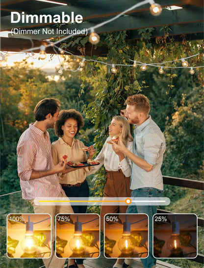 Outdoor string lights — Waterproof connectable hanging lights with Edison bulbs