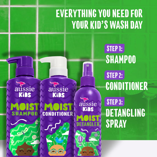 Aussie Kids hair care bundle set - shampoo, conditioner and detangler spray