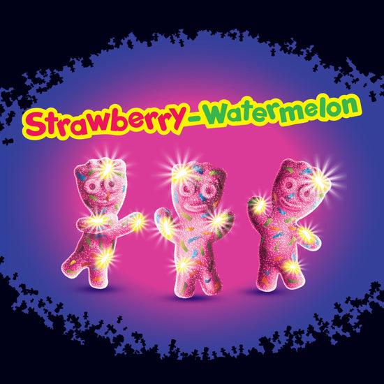 SOUR PATCH KIDS — Glow ups strawberry-watermelon gummy candy in bulk bags 12-3.08 oz bags.