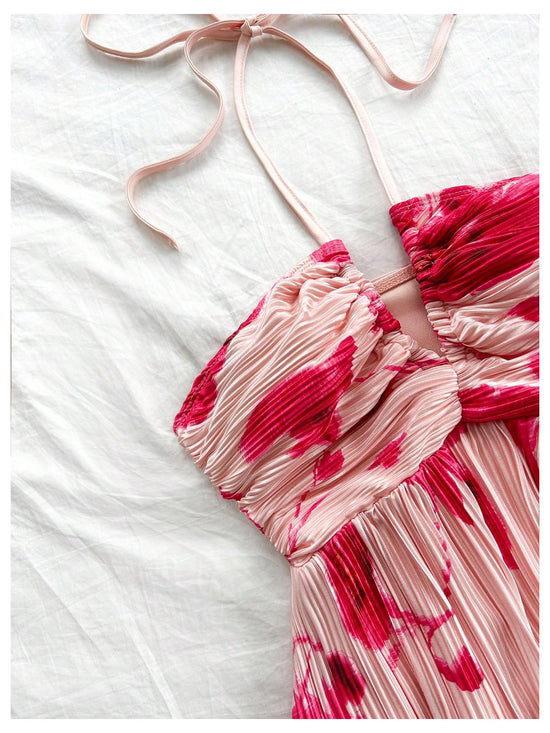 Soly Hux dress — Tie dye halter backless summer cami dress