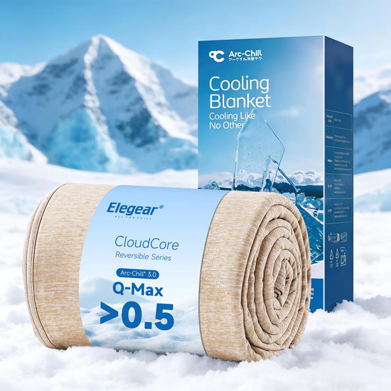 Elegear cooling blanket — absorbs heat and keeps you cool while sleeping