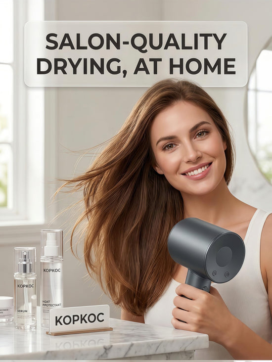KOPKOC Professional Ionic Hair Dryer, High Speed 110,000 RPM Brushless Motor Blow Dryer with 200M Negative Ions, Lightweight Fast Drying Low Noise, Magnetic Nozzle