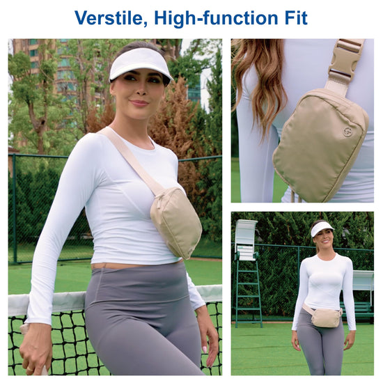 Pander two way zipper fanny pack - water repellent nylon waist pack for women