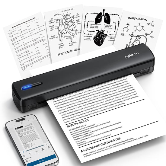 POLONO portable printer - wireless thermal printer for travel and mobile use
