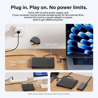 Amicool optical disc drive — external USB-C and USB 3.0 compatibility for multiple systems