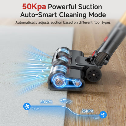 Cordless vacuum cleaner — 550W with smart auto mode and LED display for pets and floors