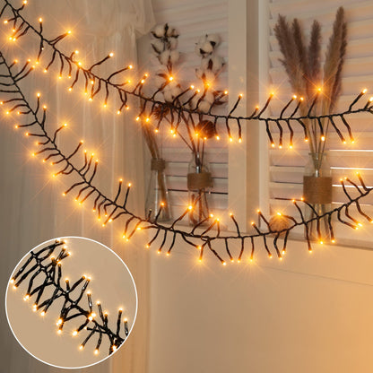 Ollny string lights — 400 LED waterproof plug-in with 8 modes memory