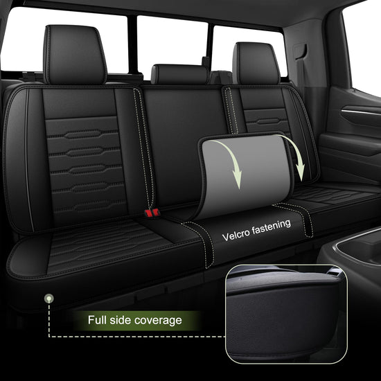 AOMSAZTO truck seat covers - waterproof faux leather for Chevrolet Silverado 2007-2026