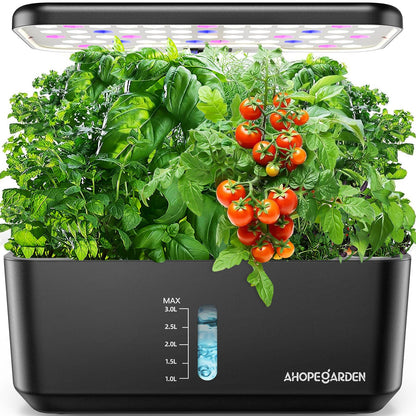 Ahopegarden indoor garden hydroponics growing system — 10 pods germination kit with LED light