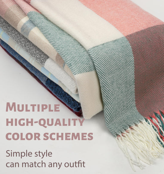 YSense women's plaid blanket scarf - chunky oversized winter wrap shawl