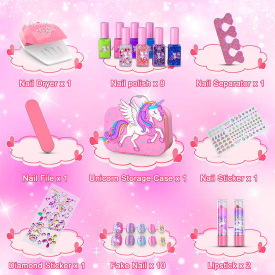 Glisiol kids nail polish set — nail kit for girls aged 3-12 years old