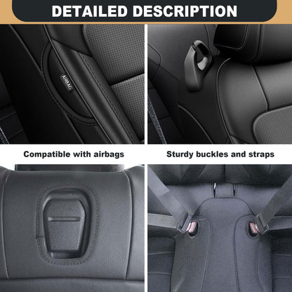 AOMSAZTO vehicle seat cover - Custom fit faux leather black for Ford Mustang 2015-2026
