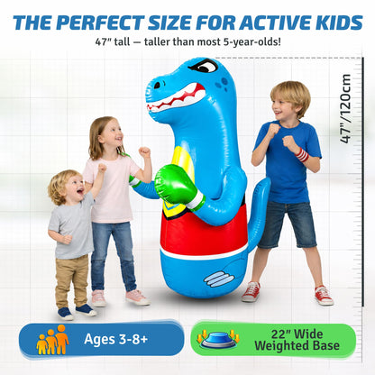 Preferred Toys punching bag — inflatable dinosaur with bounce back base
