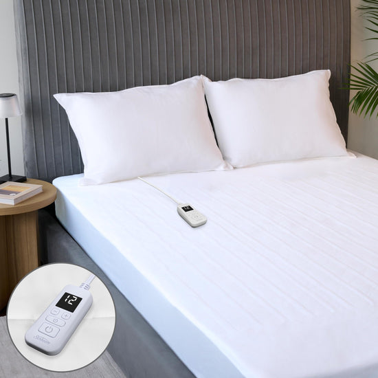 Mattress cover — Sunbeam heated with auto shut-off and deep pocket skirt