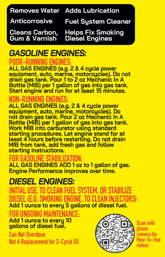 Mechanic in a bottle fuel system cleaner and stabilizer - 24 oz 2 pack