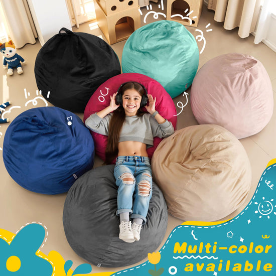 Habutway bean bag chair — luxurious velvet with high-rebound memory foam