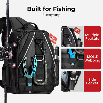 Piscifun carrier bag case — lightweight fishing backpack with rod holder