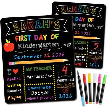 Writing board — Double sided back to school board with 6 pens for kids