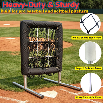 Bovngxor Heavy Duty 9 Hole Pitching Net with Strike Zone (Black)