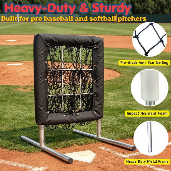 Bovngxor Heavy Duty 9 Hole Pitching Net with Strike Zone (Black)
