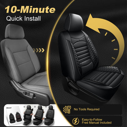 AOMSAZTO vehicle seat covers - Leather full set for Chevrolet and GMC trucks 2007-2026