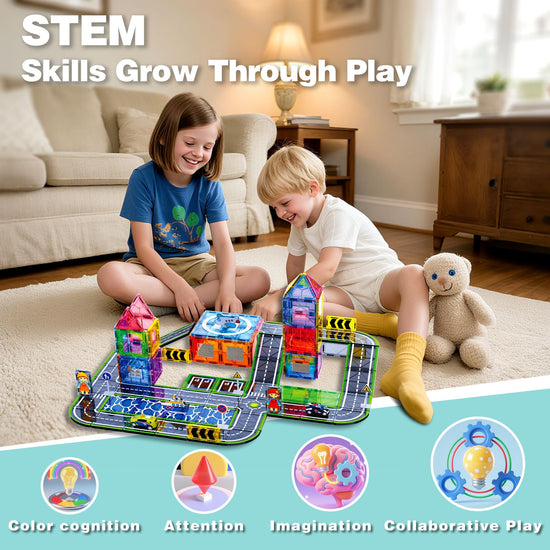 SKTMYY magnetic tiles road set — magnetic building blocks for creative play